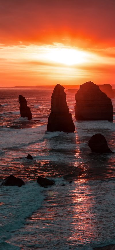 Fond d'écran iPhone The Twelve Apostles Coastline Rock Sunset 5k