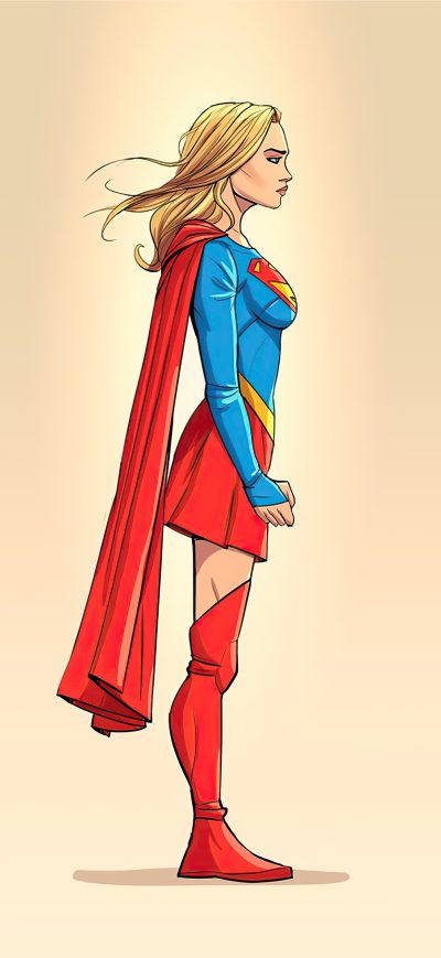 Fond d'écran iPhone Supergirl Minimalism 4k
