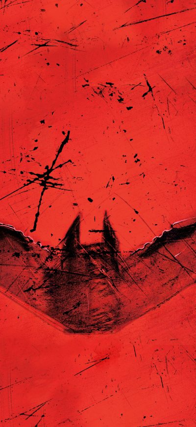 Fond d'écran iPhone The Batman 2021 Red Logo 8k
