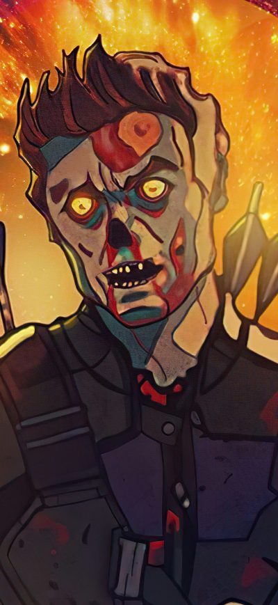 Fond d'écran iPhone Hawkeye X Zombie What If 4k