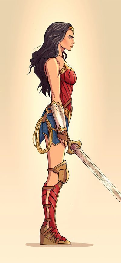 Fond d'écran iPhone 2020 Wonder Woman Minimalism 4k
