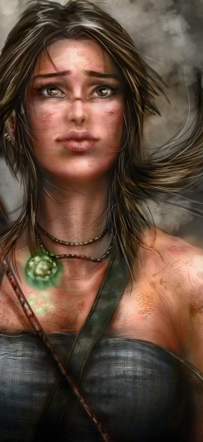 Fond d'écran iPhone Lara Croft Artworks 5k