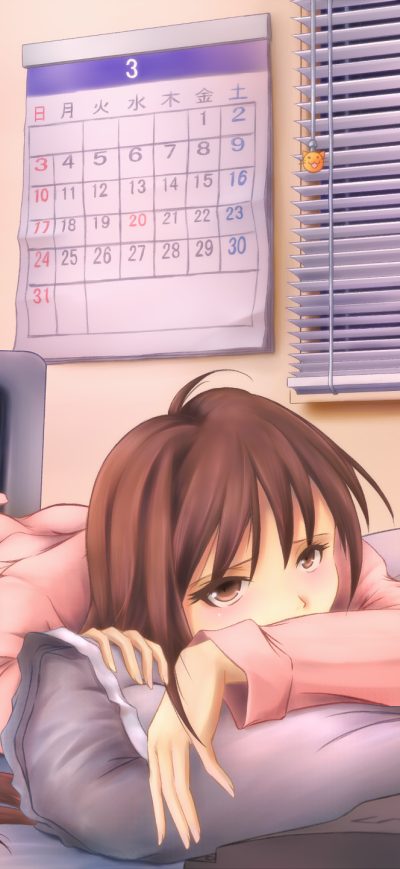 Fond d'écran iPhone Anime Girl Sad Lying On Bed