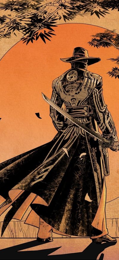 Fond d'écran Samurai sur iPhone