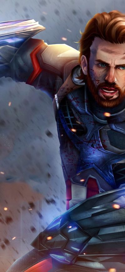 Fond d'écran iPhone Captain America In Avengers Infinity War Artwork