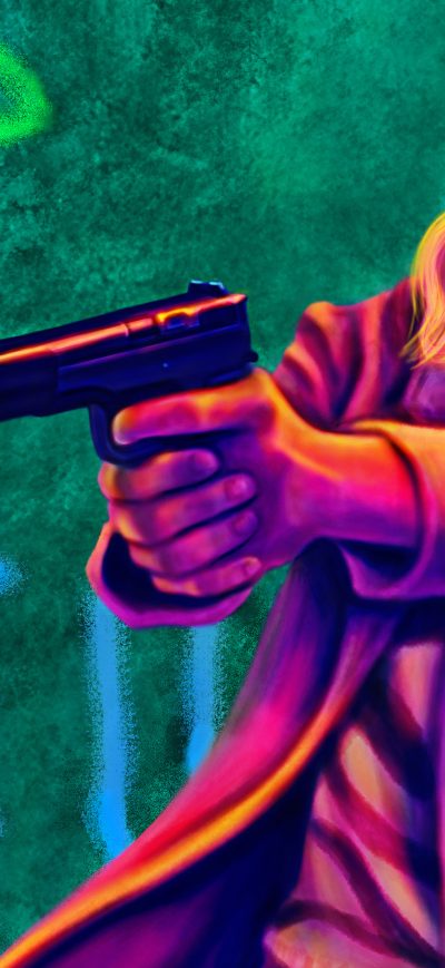 Fond d'écran iPhone Atomic Blonde Fan Art 5k