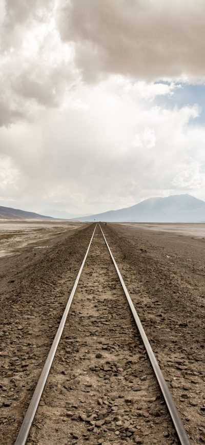 Fond d'écran iPhone Railway Line Desert Nature Landscape