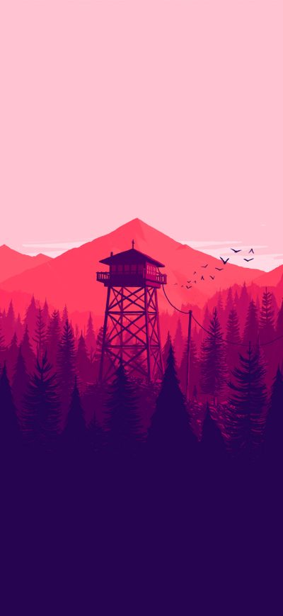 Fond d'écran iPhone Firewatch Landscape Fire Lookout Tower