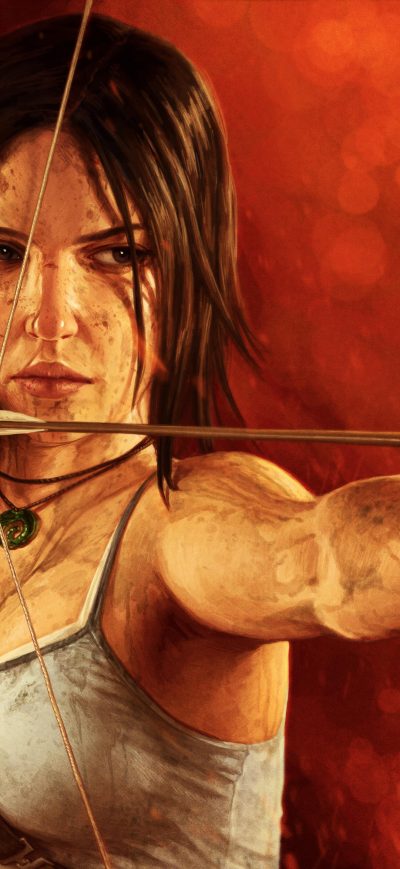 Fond d'écran iPhone Fiery Lara Croft
