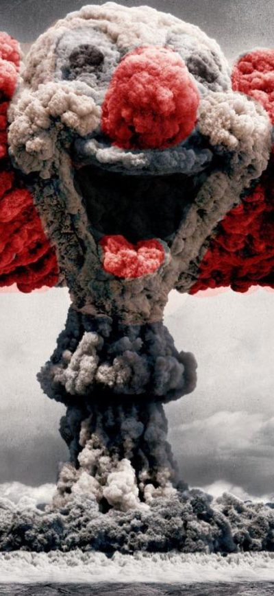 Fond d'écran iPhone Clown Mushroom Cloud Art