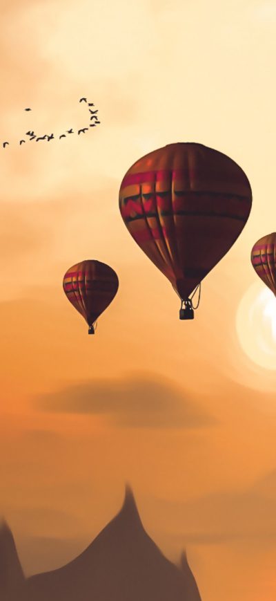 Fond d'écran iPhone Air Balloon Landscape 4k
