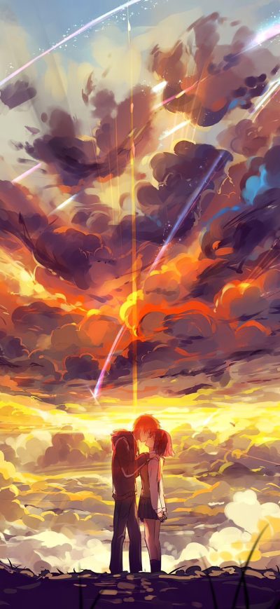Fond d'écran iPhone Kimi No Nawa Anime Couple 5k