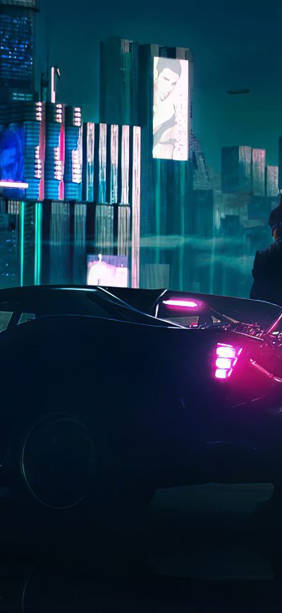 Fond d'écran iPhone Batman X Cyberpunk 4k