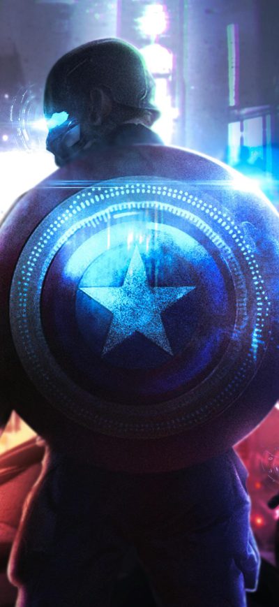 Fond d'écran iPhone Cyberpunk Captain America