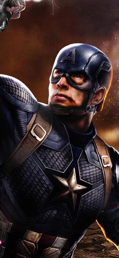Fond d'écran iPhone Captain America Avengers Endgame Mjolnir