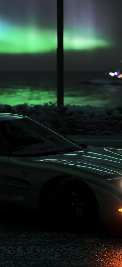 Fond d'écran iPhone Chevrolet Corvette Z06 Forza Horizon 4 4k
