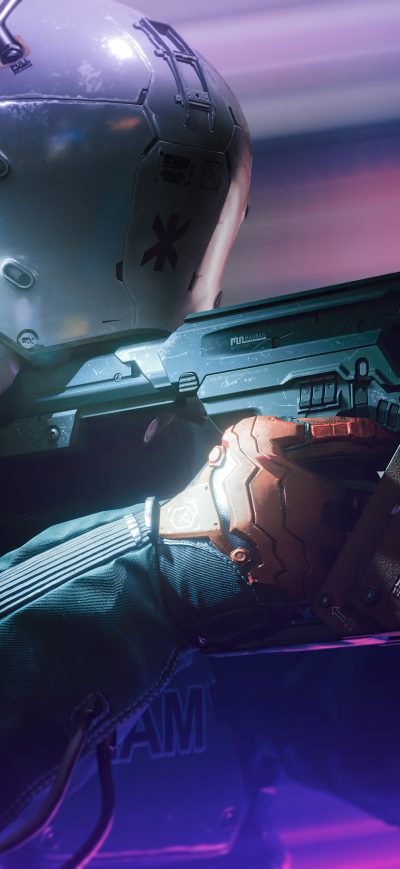 Fond d'écran iPhone Cyberpunk 2077 Shooter 5k