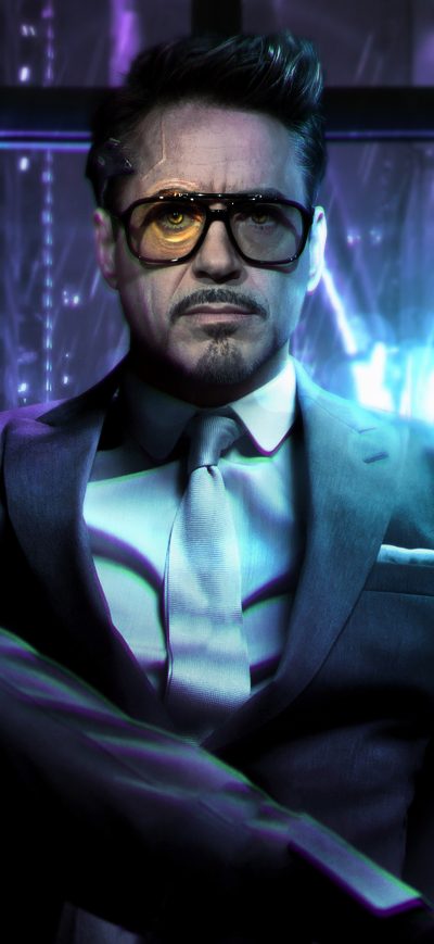 Fond d'écran iPhone Cyberpunk 2077 Tony Stark