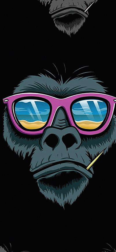 Fond d'écran iPhone Cool Monkey Dark Minimal 4k