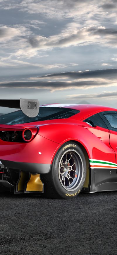 Fond d'écran iPhone Ferrari 488 GT3 Evo Red 4k
