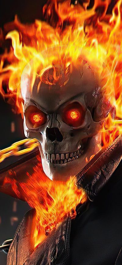 Fond d'écran iPhone Ghost Rider Flame Thrower 4k