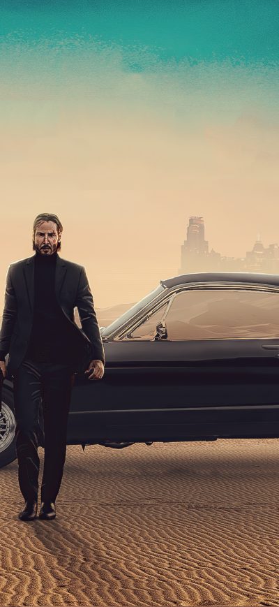 Fond d'écran iPhone John Wick With Mustang
