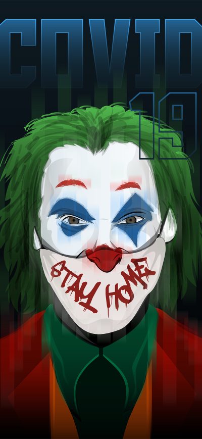 Fond d'écran iPhone Joker Mask Stay Home 4k