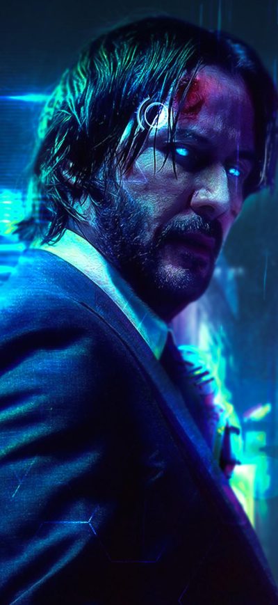Fond d'écran iPhone Keanu Reeves Cyberpunk 2077 FanArt