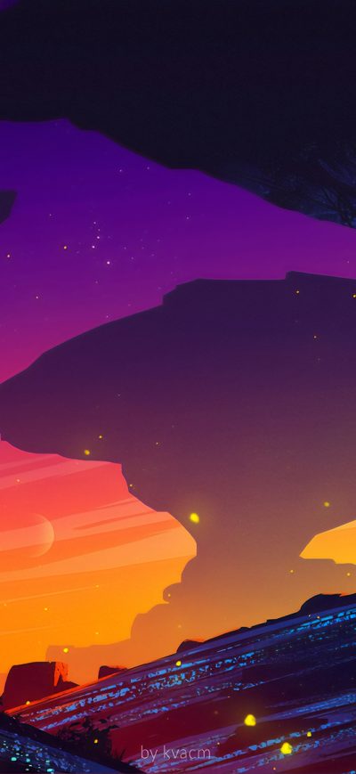 Fond d'écran iPhone Synthwave Knight 4k