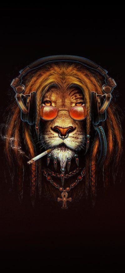 Fond d'écran iPhone Lion Smoking Artwork
