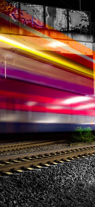 Fond d'écran iPhone Train Long Exposure Lights Photography