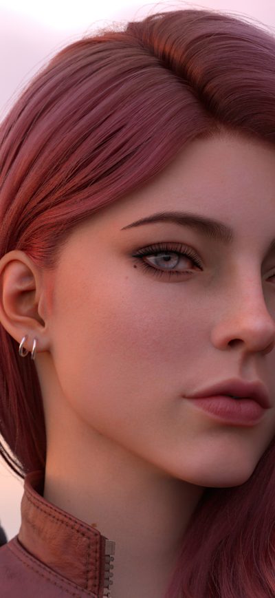 Fond d'écran iPhone Cgi Girl Redhead Concept Art 4k