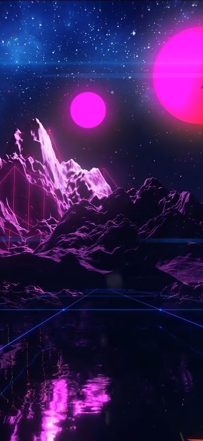 Fond d'écran iPhone Retro Vapor Wave 4k