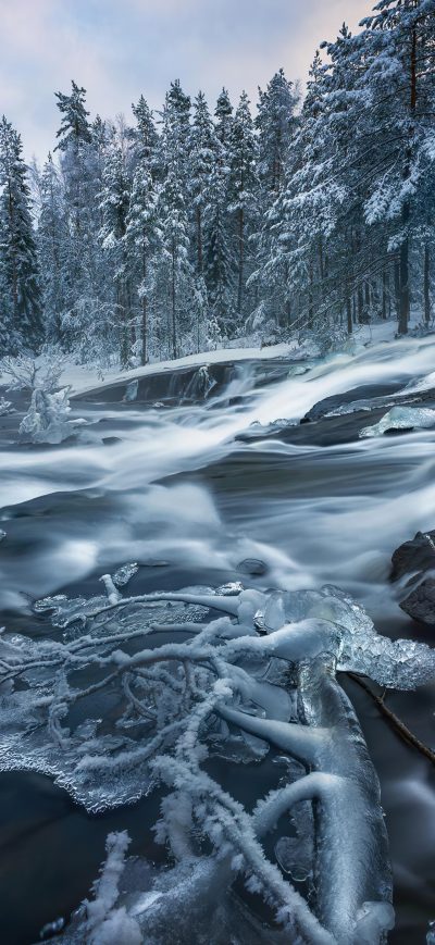 Fond d'écran iPhone Ringerike Norway Water Flow 4k