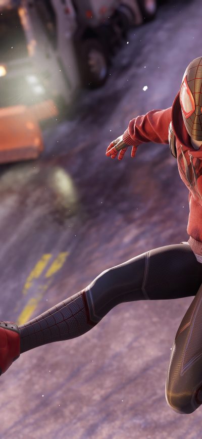 Fond d'écran iPhone Spider Cat And Miles Morales Ps5 2021 5k