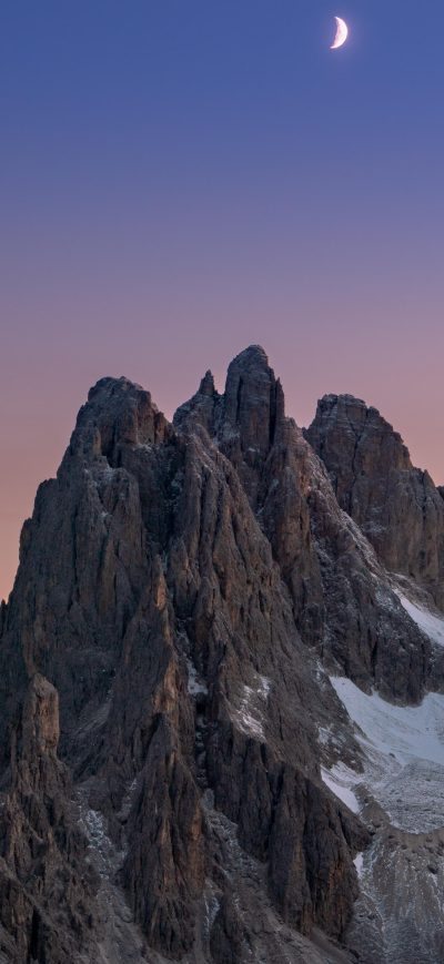 Fond d'écran iPhone Sunset And Moonrise In The Italian Dolomites