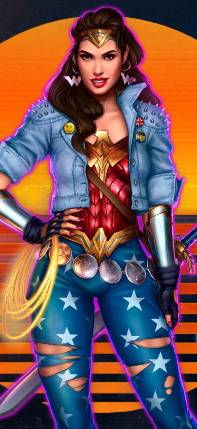Fond d'écran iPhone 5k Wonder Woman Artwork