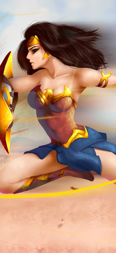 Fond d'écran iPhone 5k Wonder Woman Art