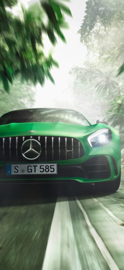 Fond d'écran iPhone Green Mercedes Benz AMG GT R 2018