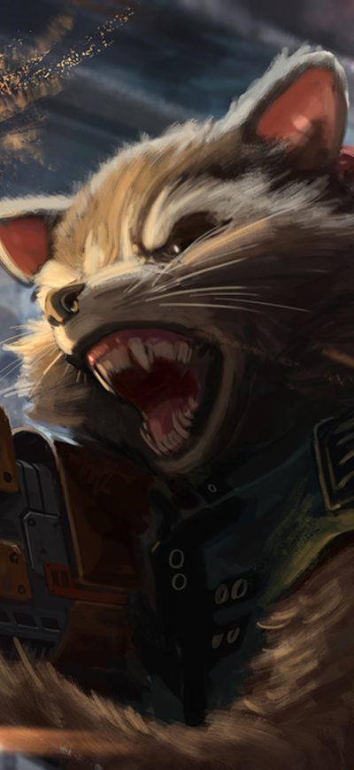 Fond d'écran iPhone Baby Groot And Rocket Raccoon Artwork