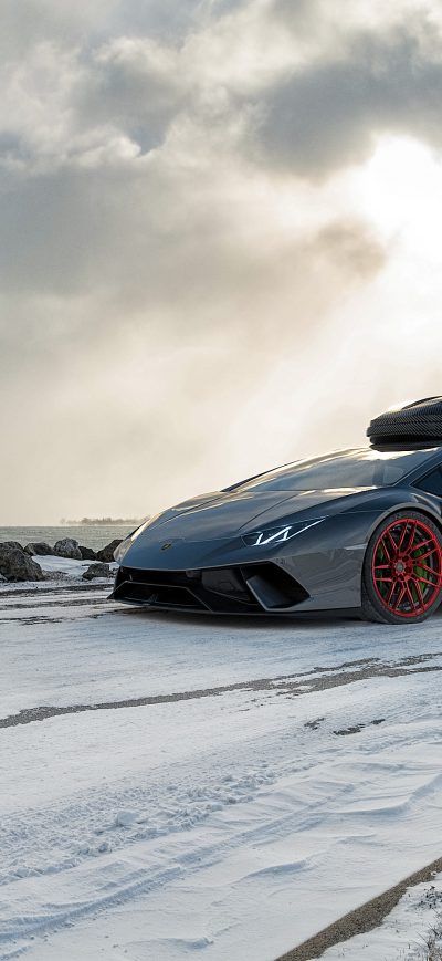 Fond d'écran iPhone Lamborghini Snow Cgi