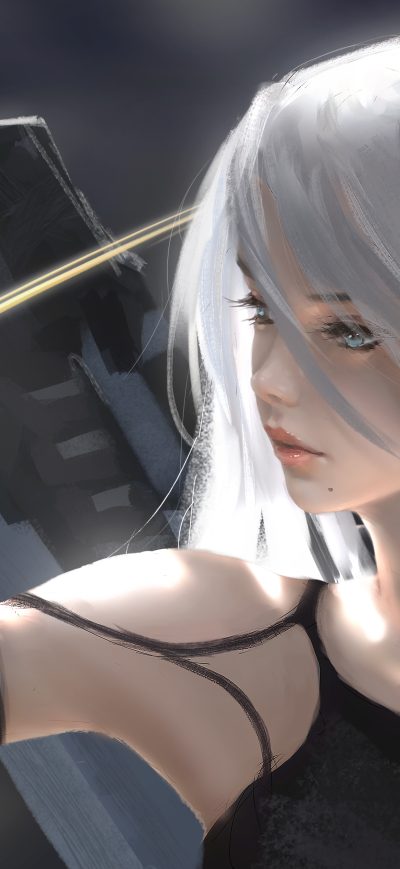 Fond d'écran Nier Automata Fanart 4k sur iPhone