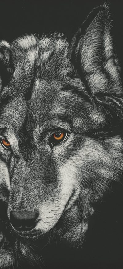 Fond d'écran iPhone Wolf Painting 4k
