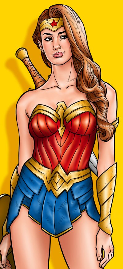 Fond d'écran iPhone Wonder Woman Bright Art 4k