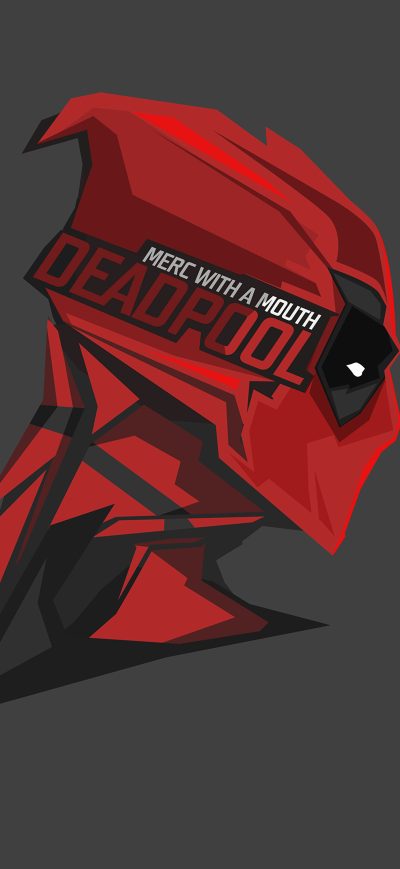 Fond d'écran iPhone Deadpool Pop Up Head Minimalism 8k