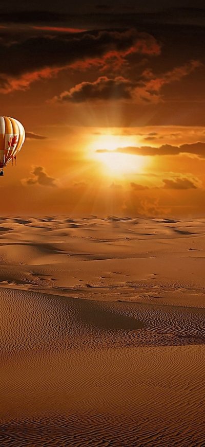 Fond d'écran iPhone Hot Air Balloon Desert