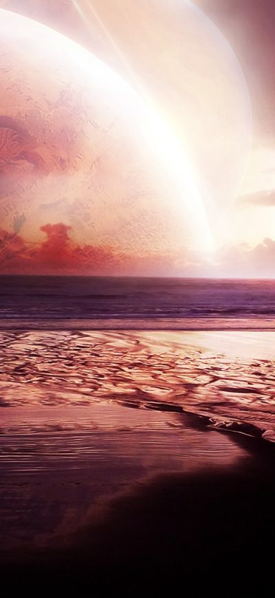 Fond d'écran iPhone Cosmos Sunset Sea