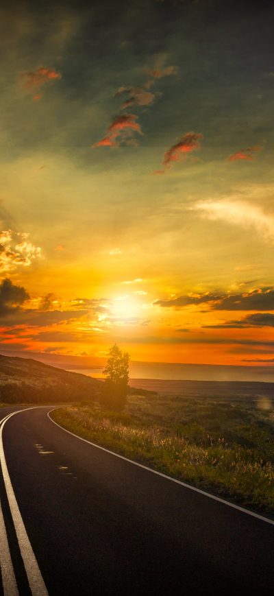 Fond d'écran iPhone Cool Sunset Road View 8k