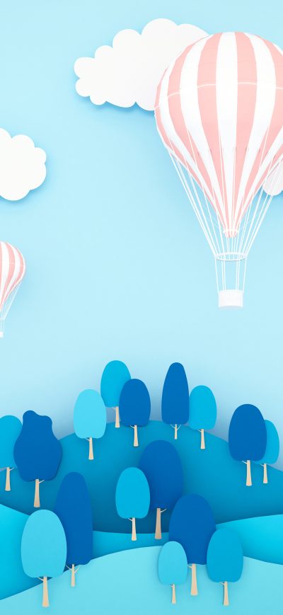 Fond d'écran iPhone Air Ballons Minimal Landscape 5k