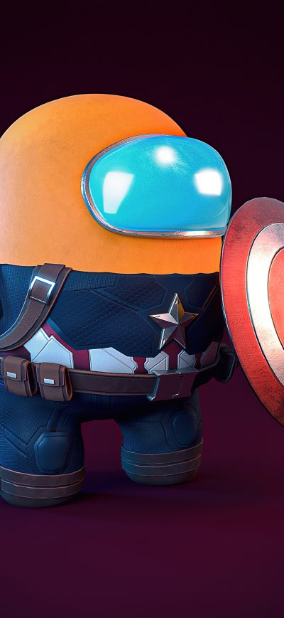 Fond d'écran iPhone Among Us X Captain America